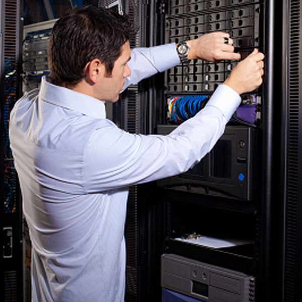 Man Changing RAID Drive