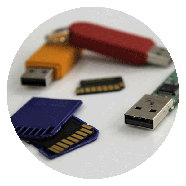 SD cards and USB thumb drives requiring data recovery